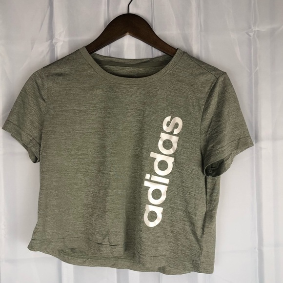 adidas Tops - Adidas cropped dri fit boxy top green